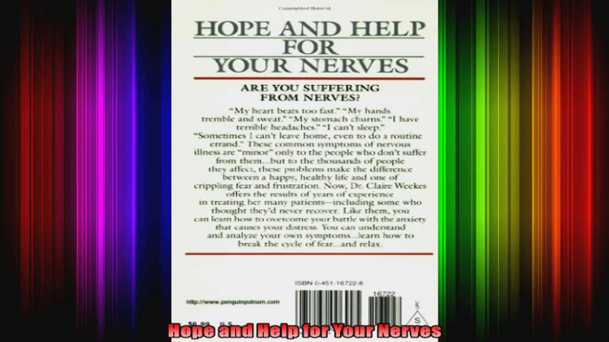 Hope and Help for Your Nerves