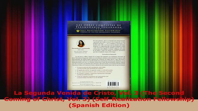 Download  La Segunda Venida de Cristo Vol 3 The Second Coming of Christ Vol 3 SelfRealization Ebook Free