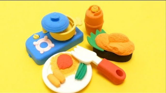 Cute Eraser (Rubber) Cooking Set - from Japan