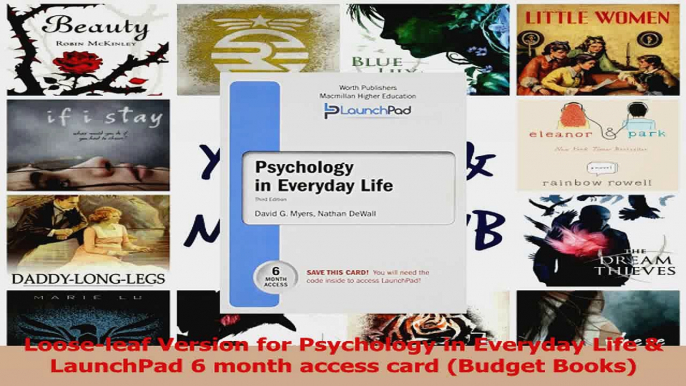 Looseleaf Version for Psychology in Everyday Life  LaunchPad 6 month access card Budget PDF