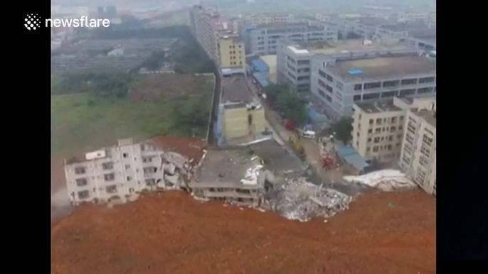 Drone captures devastation of China landslide