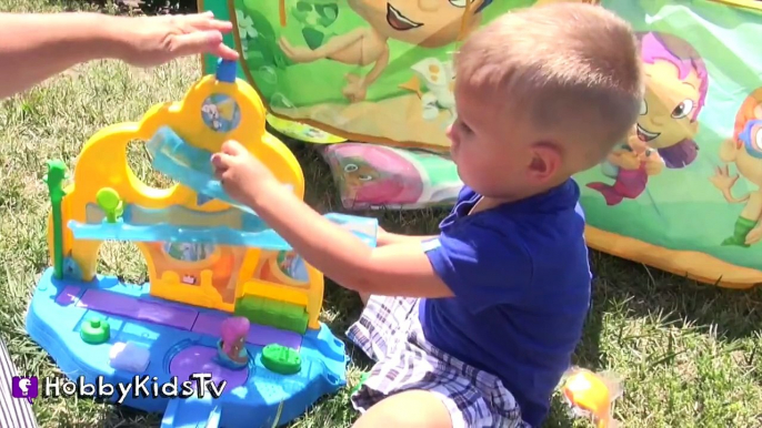 MEGA Bubble Guppies! Bubble Hut Surprises + Bubbles Slide Pool Sharks HobbyKidsTV