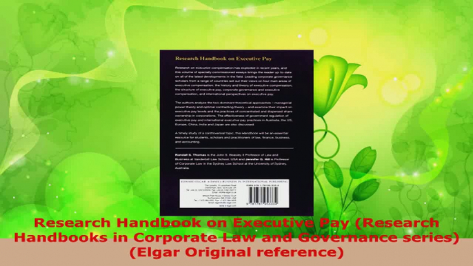 Read  Research Handbook on Executive Pay Research Handbooks in Corporate Law and Governance Ebook Free