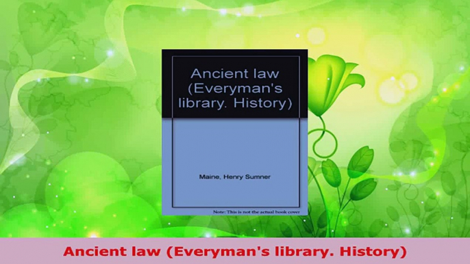 Read  Ancient law Everymans library History EBooks Online