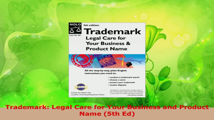 PDF Download  Trademark Legal Care for Your Business and Product Name 5th Ed PDF Full Ebook