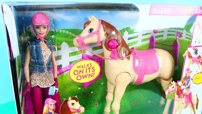 Barbie Saddle N Ride Horse Jump And Ride Pony Barbie Doll Toy Review by DisneyCarToys