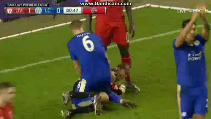 Robert Huth Super Chance To Score Liverpool vs Leicester City 26-12-2015