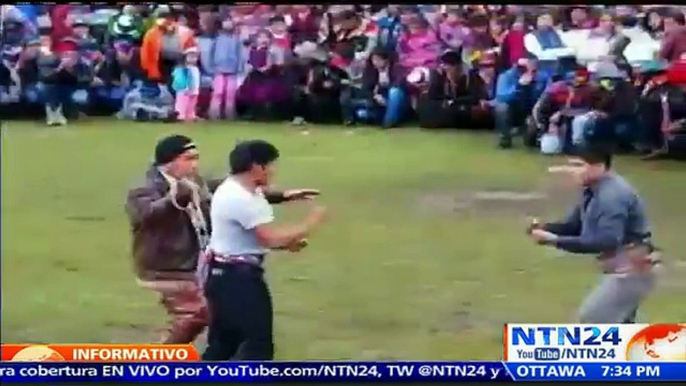 Comunidad indígena de Perú celebra la navidad con un festival de puños y patadas