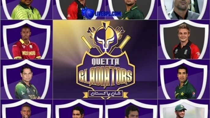 Quetta Gladiators Squad -- PSL 2016 -- Pakistan Super League