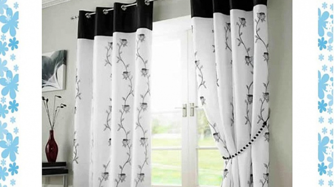 Tahiti Lined Voile Eyelet Curtains Black 56 x 72