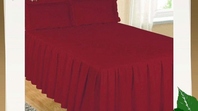 King Size Bed Fitted Bedspread Red With 2 Pillow Shams Luxurious Hotel Quality 200 Thread Count