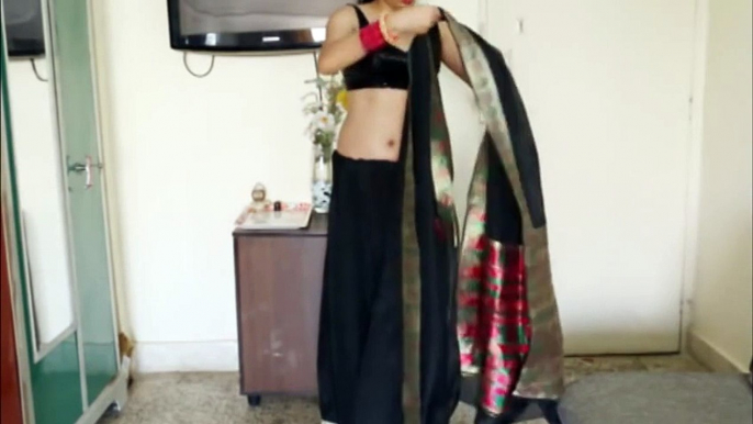 How To Wear Banarsi Saree Hot Black Sari Wearing