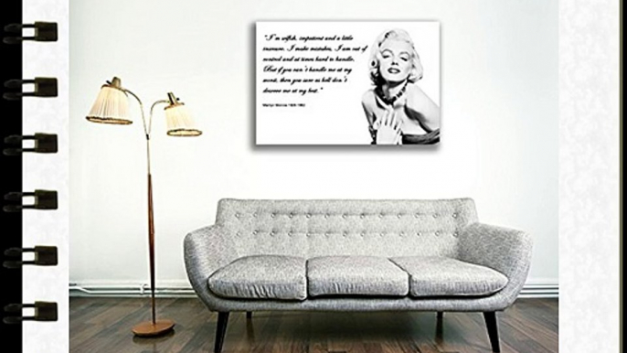 Canvas Culture - Marilyn Monroe Canvas Art Print Box Framed Picture 1 White 75 x 50cm