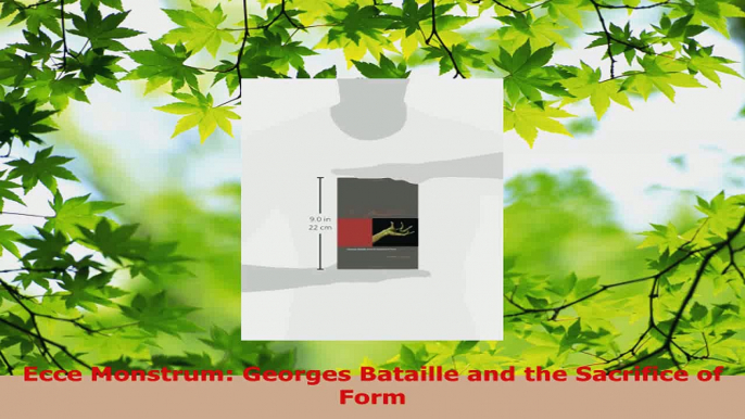 Read  Ecce Monstrum Georges Bataille and the Sacrifice of Form Ebook Free