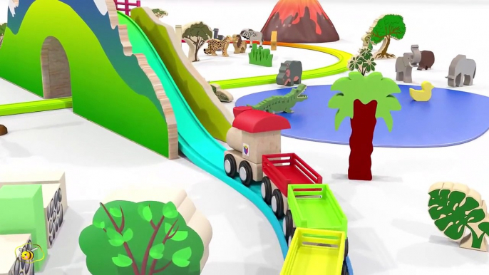 Trains for children. Educational cartoons for babies 1 year. Learn wild animals with a ZOO