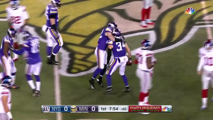 Andrew Sendejo Picks off Eli Mannings Deflected Pass | Giants vs. Vikings | NFL