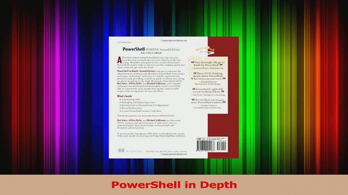 PDF Download  PowerShell in Depth Download Full Ebook