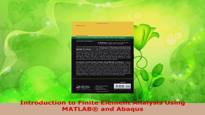 Read  Introduction to Finite Element Analysis Using MATLAB and Abaqus Ebook Free