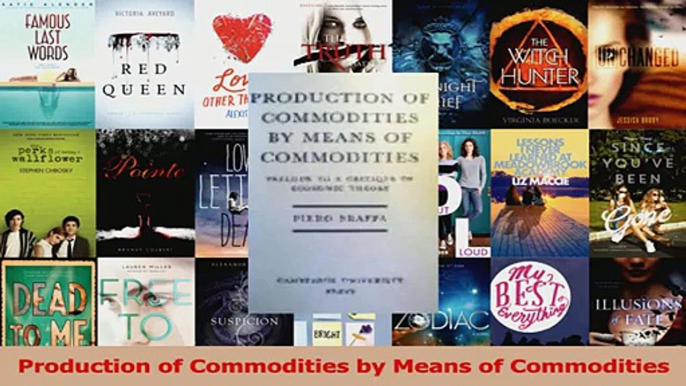 PDF Download  Production of Commodities by Means of Commodities Read Online