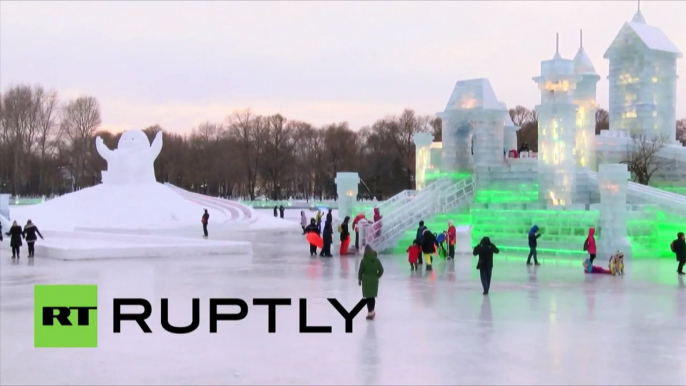 Un moment de magie : l’exposition des sculptures géantes sur glace en Chine