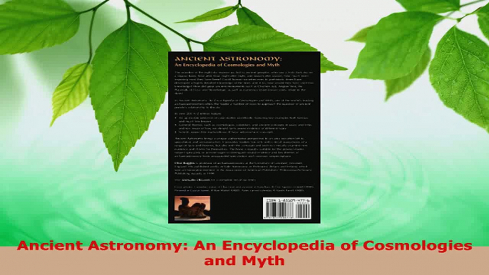 Read  Ancient Astronomy An Encyclopedia of Cosmologies and Myth Ebook Free