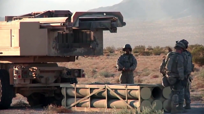 US Army Shooting Big Rocket During Day and Night HIMARS Training