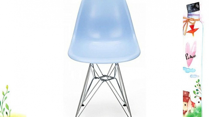 Charles Eames Style Eiffel Light Blue Plastic Retro Side Chair