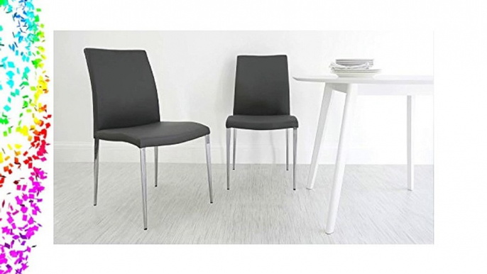 Chrome and White Faux Leather Elise Dining Chair