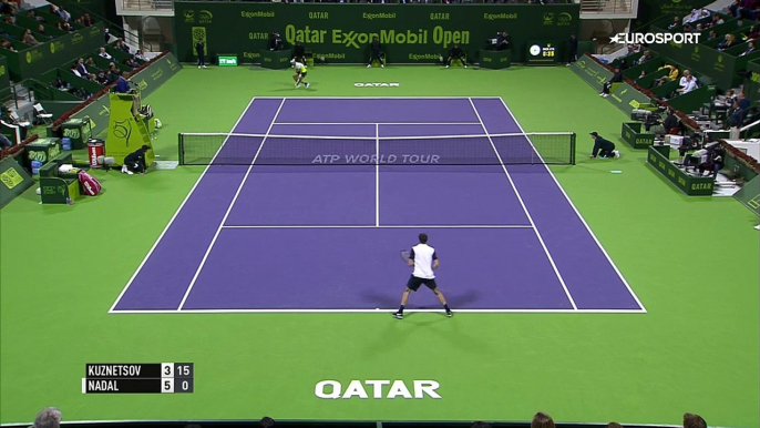 2016 Qatar Open QF Rafael Nadal vs. Andrey Kuznetsov / Highlights