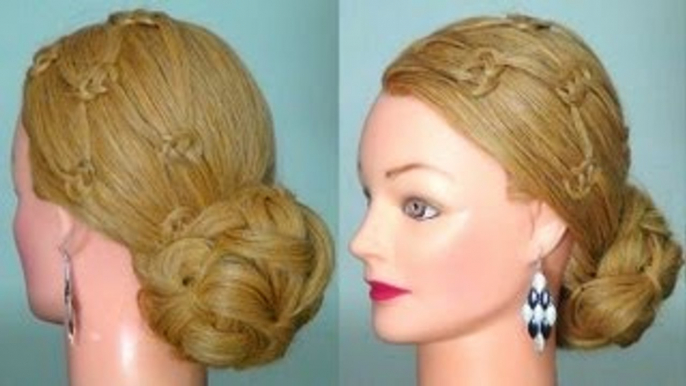 Прическа с плетением на длинные волосы. Braided hairstyle