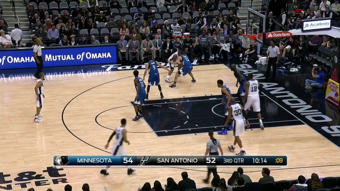 Kawhi Leonard Acrobatic Shot | Timberwolves vs Spurs | December 28, 2015 | NBA 2015-16 Season