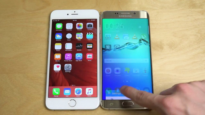 iPhone 6 Plus iOS 9.1 Beta vs. Samsung Galaxy S6 Edge - Internet Speed Test!