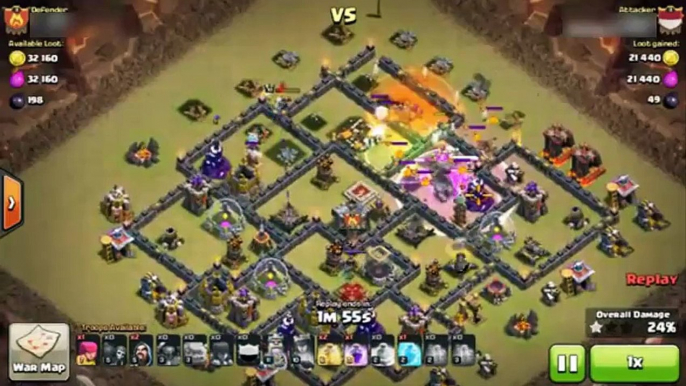 Clash of Clans - TH9 GoWiPe Attack #3