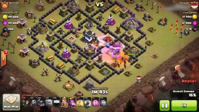 Clash of Clans - TH9 GoWiPe Attack #4