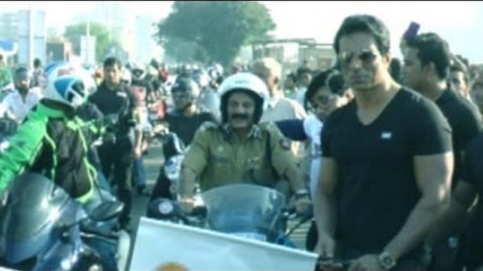 Sonu Sood Works For Helmet Awareness Campaign Ride For Safety