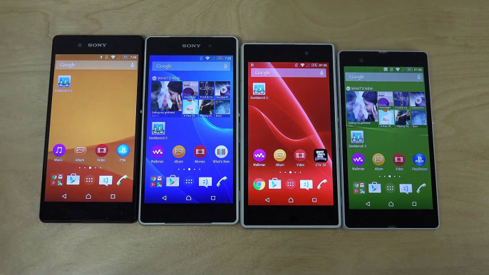 Sony Xperia Z3+ vs. Sony Xperia Z2 vs. Sony Xperia Z1 vs. Sony Xperia Z - Benchmark Speed Test (4K)