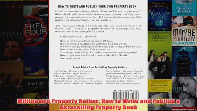 Millionaire Property Author How to Write and Publish a Bestselling Property Book