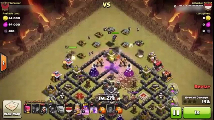 Clash of Clans - TH9 GoWiPe Attack #8