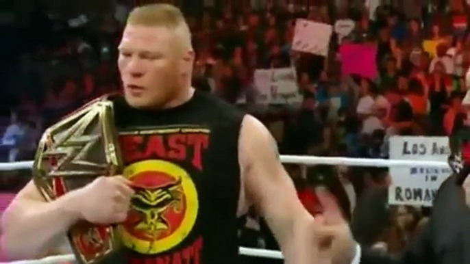 WWE Monday Night Raw 3232015 Brock Lesnar, Roman Reigns come face-to-face before Wrestlemania 31