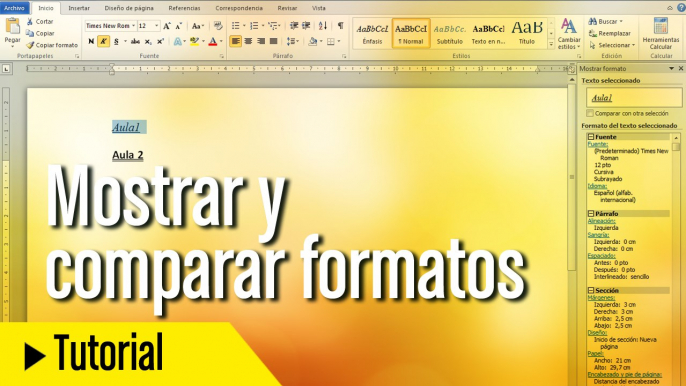 Tutorial Word - Mostrar formatos