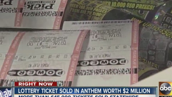 Lottery ticket sold in Anthem worth $2 million