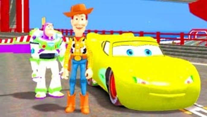 MCQUEEN RACE w/ Toys Story Buzz Lightyear & Sheriff Woody Fun Parody With LOOPING!