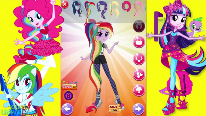 My Little Pony Equestria Girls Twilight Sparkle Rainbow Dash Pinkie Pie Dress Up & Make Up Game