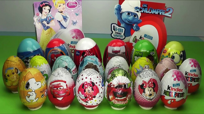 28 Surprise Eggs Kinder Surprise Minnie Mouse Mickey Mouse Cars 2 Disney Pixar