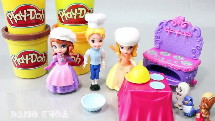 Trò chơi làm bánh cho búp bê Sofia bằng đất nặn Play doh cho bé xem