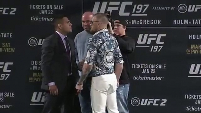 Conor McGregor faces off with Rafael dos Anjos ahead of UFC 197