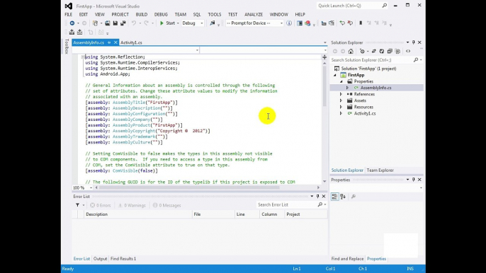 Android Development Using C# and Visual Studio 2012. Part1. Welcome