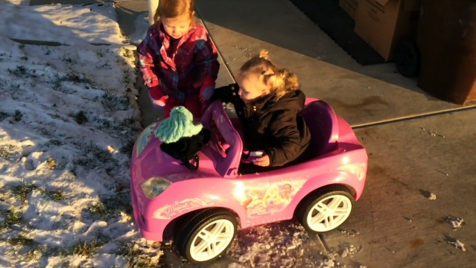 Sledding in the SNOW!!! KIDS fun, action!!! Snow sledding!!