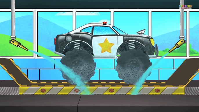 Police Monster Truck Car Wash | Car Wash Game