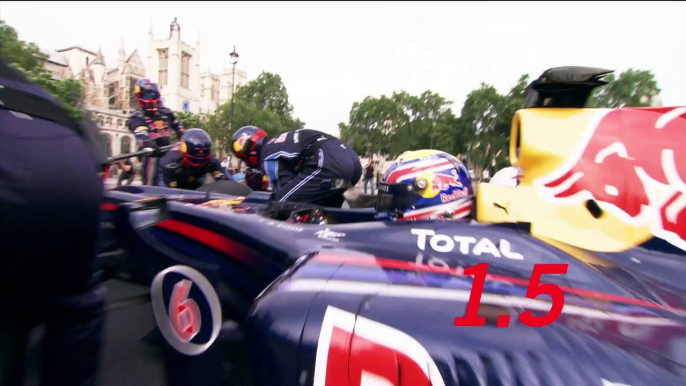 Mark Webber Parliament Square F1 Pit Stop w/ Red Bull Racing (Full Version)